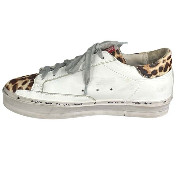 Golden Goose Women’s Hi Star White Leopard Print Sneaker Size 38 US 8 - Picture 2 of 11